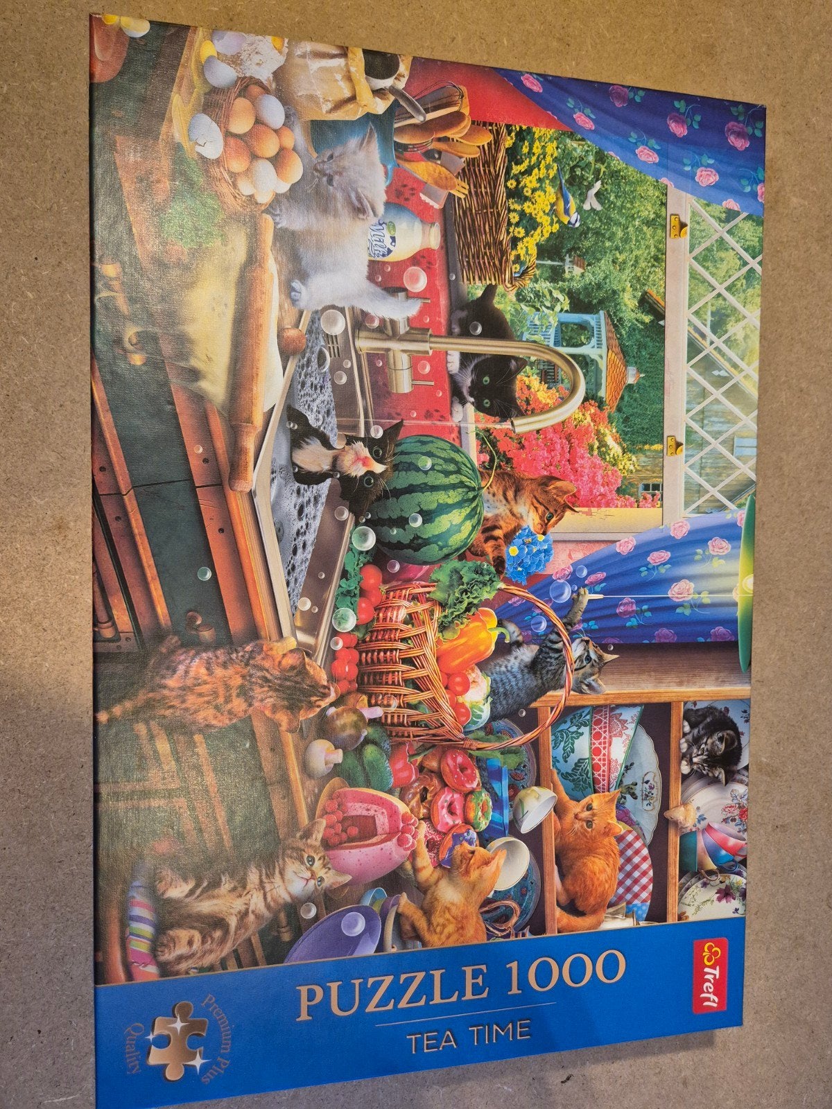 Trefl Legpuzzel 1000 stukjes - Tea Time met katten, Ophalen, 500 t/m 1500 stukjes, Zo goed als nieuw, Legpuzzel