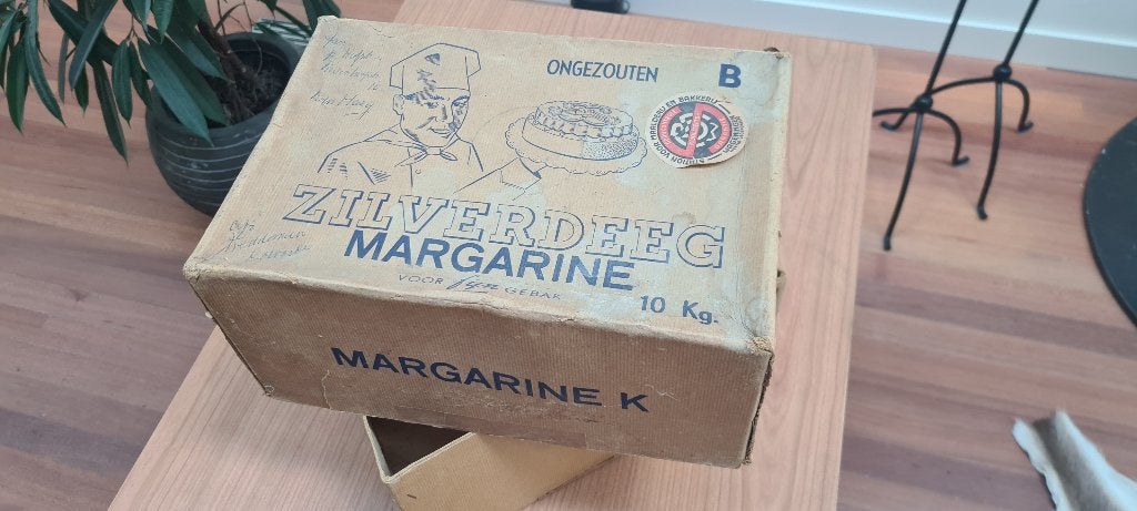 Zilverdeeg margarinedoos, Ophalen of Verzenden, Huis en Inrichting