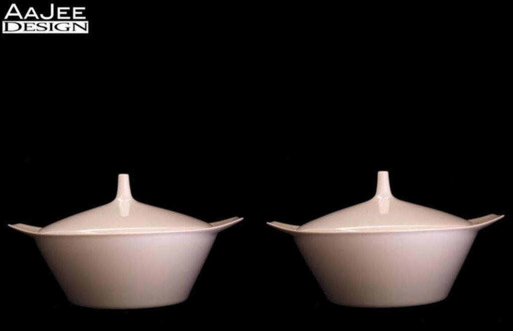 Rosenthal - Linear Berlin - Dekschaal met deksel - Los - Wit, Gebruikt, Ophalen of Verzenden, Schaal of Schalen, Overige stijlen