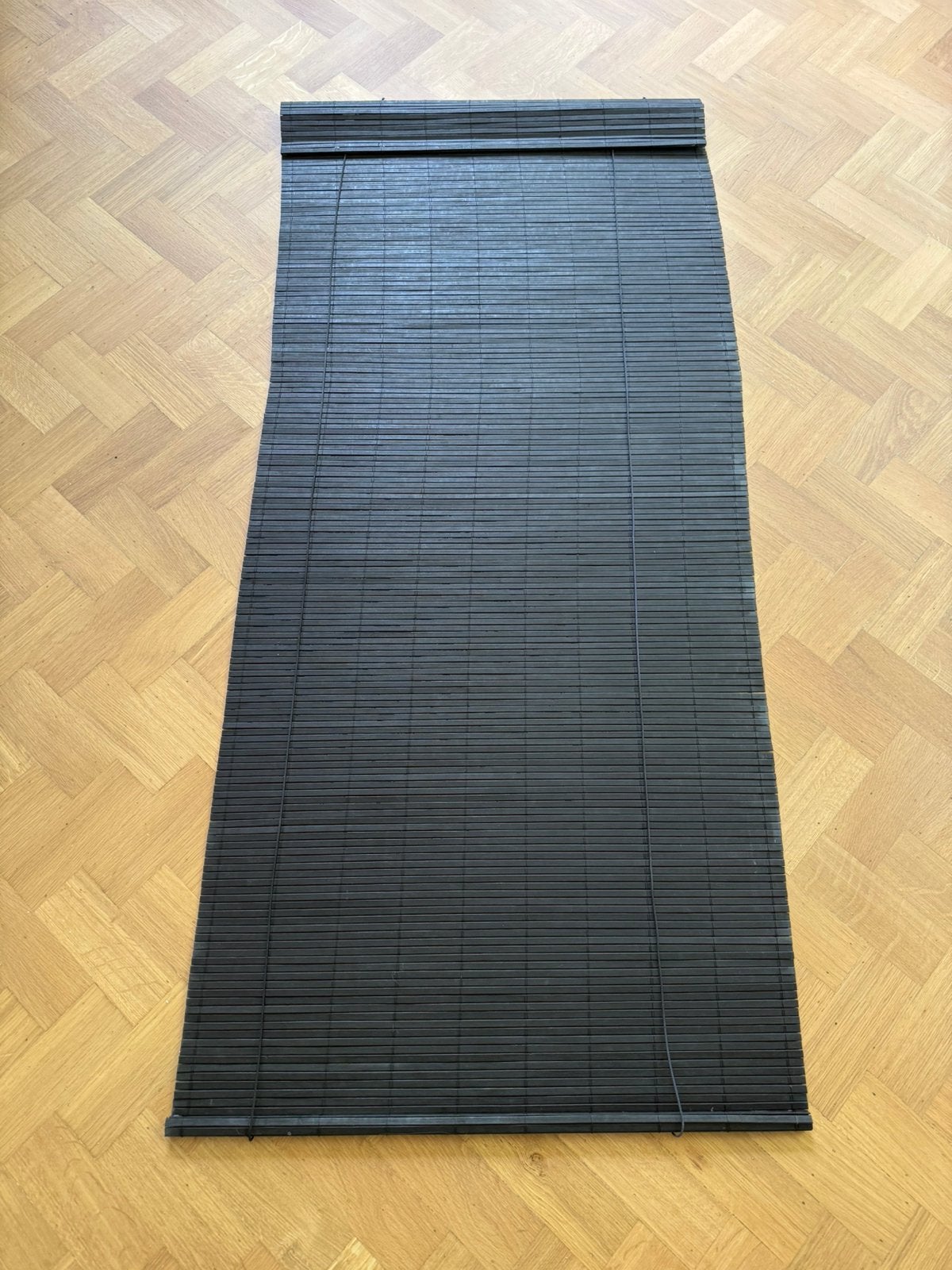 Bamboe rolgordijn zwart/krijt 76x165 cm (2 stuks), Gebruikt, Zwart, 150 tot 200 cm, 50 tot 100 cm