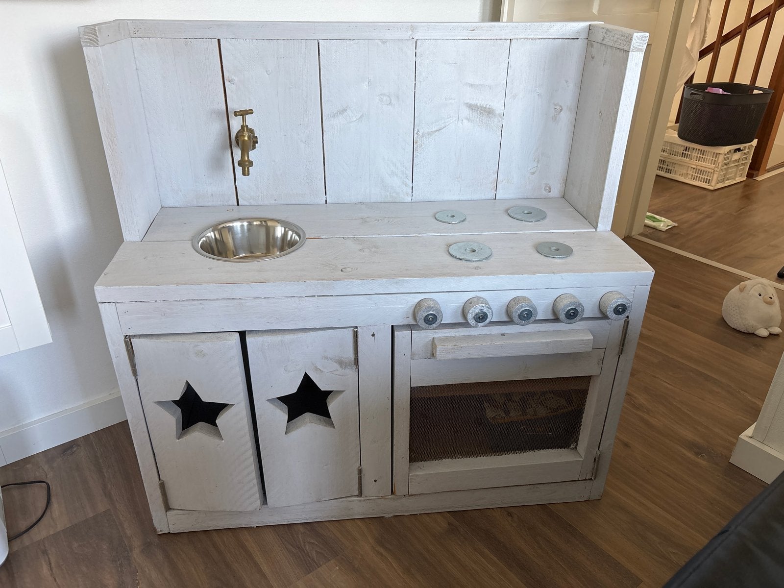 Houten speelkeuken met oven en spoelbak, Ophalen, Gebruikt, Meubelstuk of Keukentje