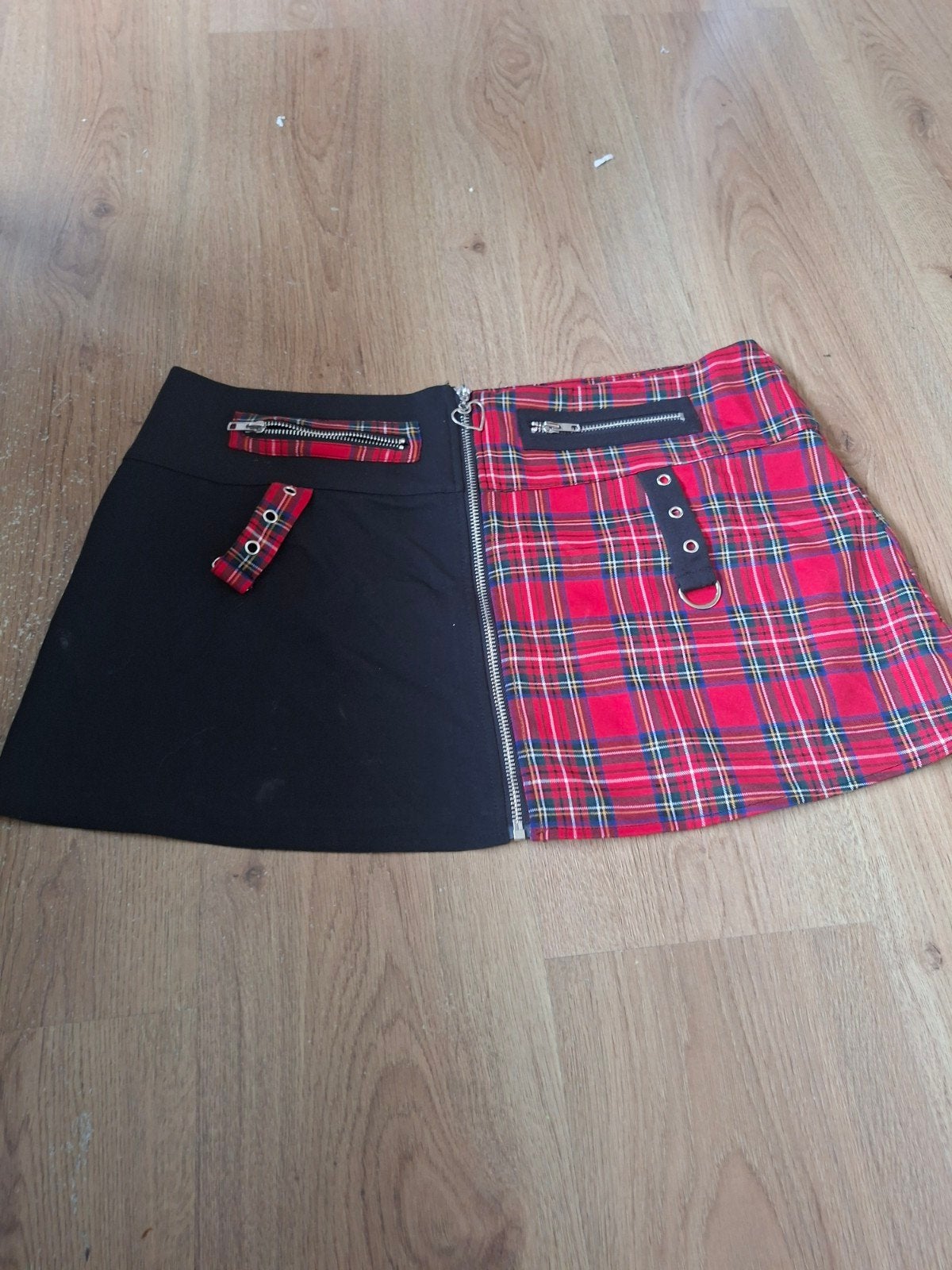 Banned Alternative geruite rok - XL, Kleding | Dames, Banned Alternative, Zwart, Maat 46/48 (XL) of groter, Ophalen of Verzenden