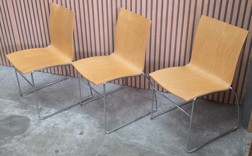 10 x Kembo vergaderstoelen kantine kantoor stoelen hout, Zwart, Ophalen of Verzenden, Zo goed als nieuw, Vijf, Zes of meer stoelen