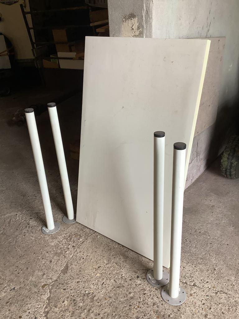 Tafelblad 100x60 met 4 poten - IKEA Vika Adils, Kunststof, Gebruikt, 100 tot 150 cm, Tafelblad