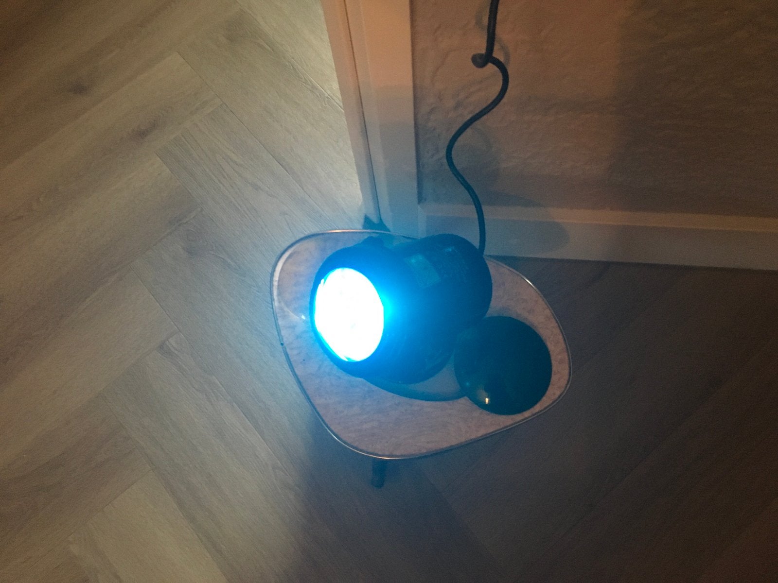 Zwarte accentlamp spot met gekleurde lenzen, Ophalen of Verzenden, Zo goed als nieuw