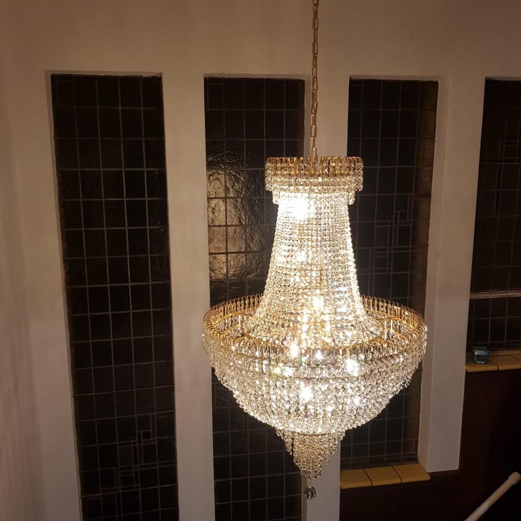 MEGA Kristal Zak kroonluchter 120 cm NIEUW in GOUD of ZILVER, Huis en Inrichting, Lampen | Kroonluchters, Verzenden, Nieuw, Overige materialen