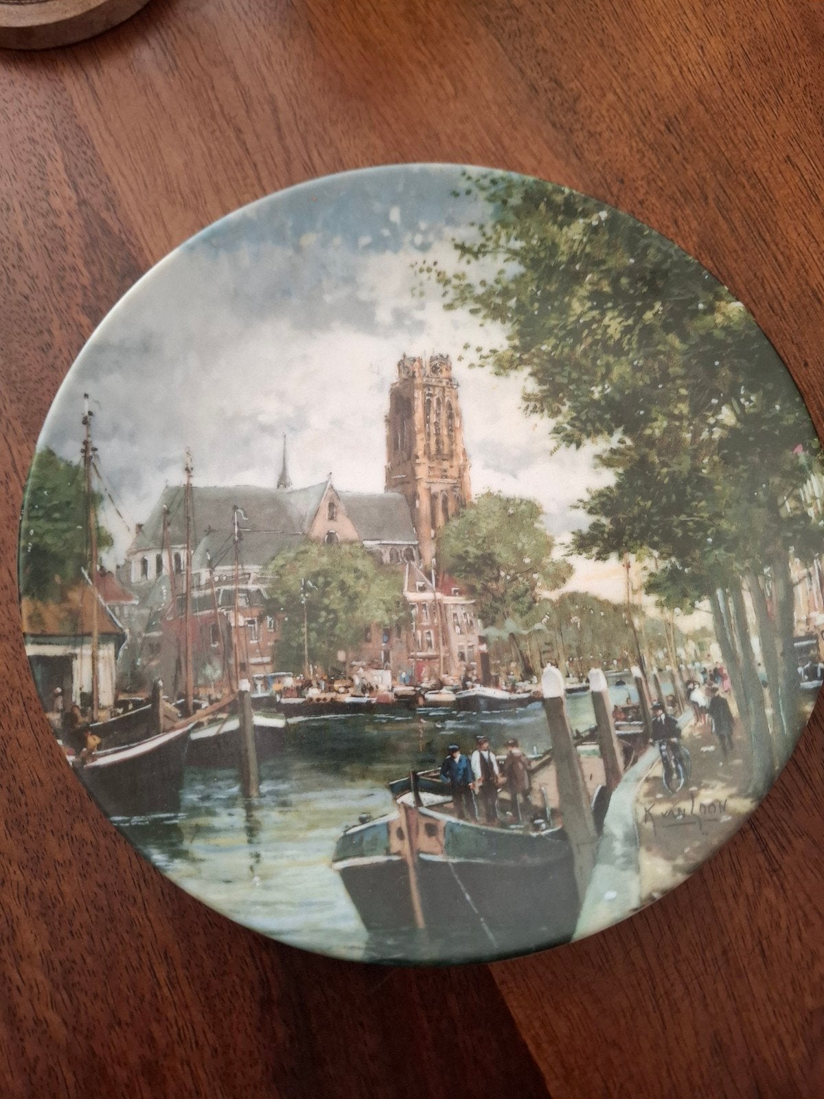 Bradex Wandbord "Het Dordtse Havenkwartier" - Koos van Loon, Antiek en Kunst, Ophalen of Verzenden