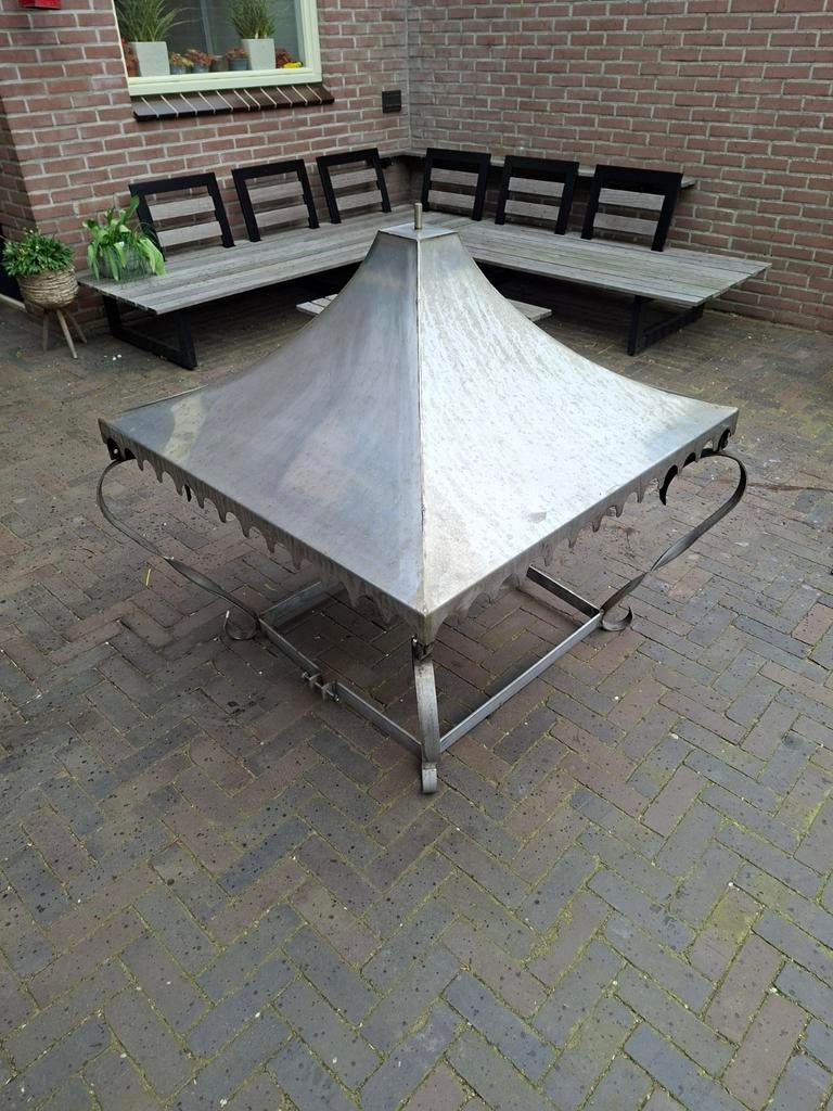 Rvs schoorsteenkap, Ophalen, Zwart, Minder dan 5 m², Dakpannen