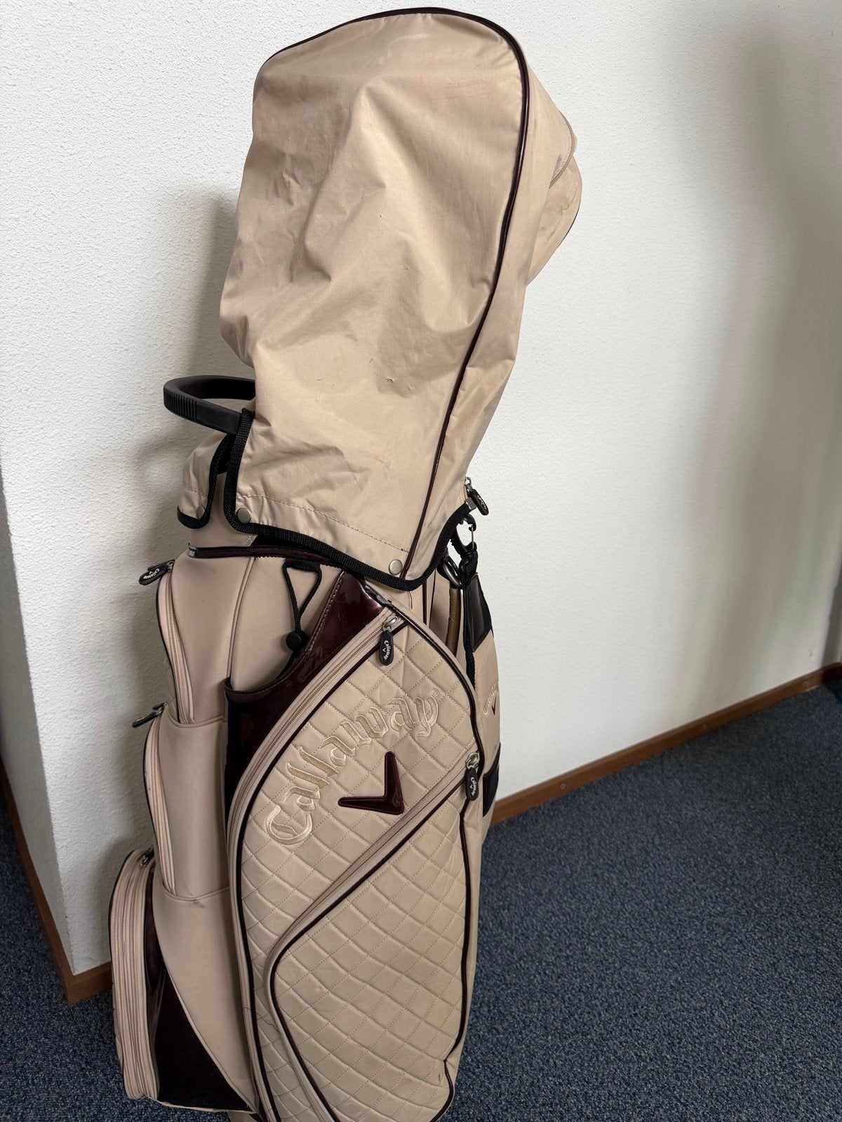 Callaway Golf Cartbag - Beige/Bruin met Accessoires, Ophalen, Gebruikt, Tas, Callaway