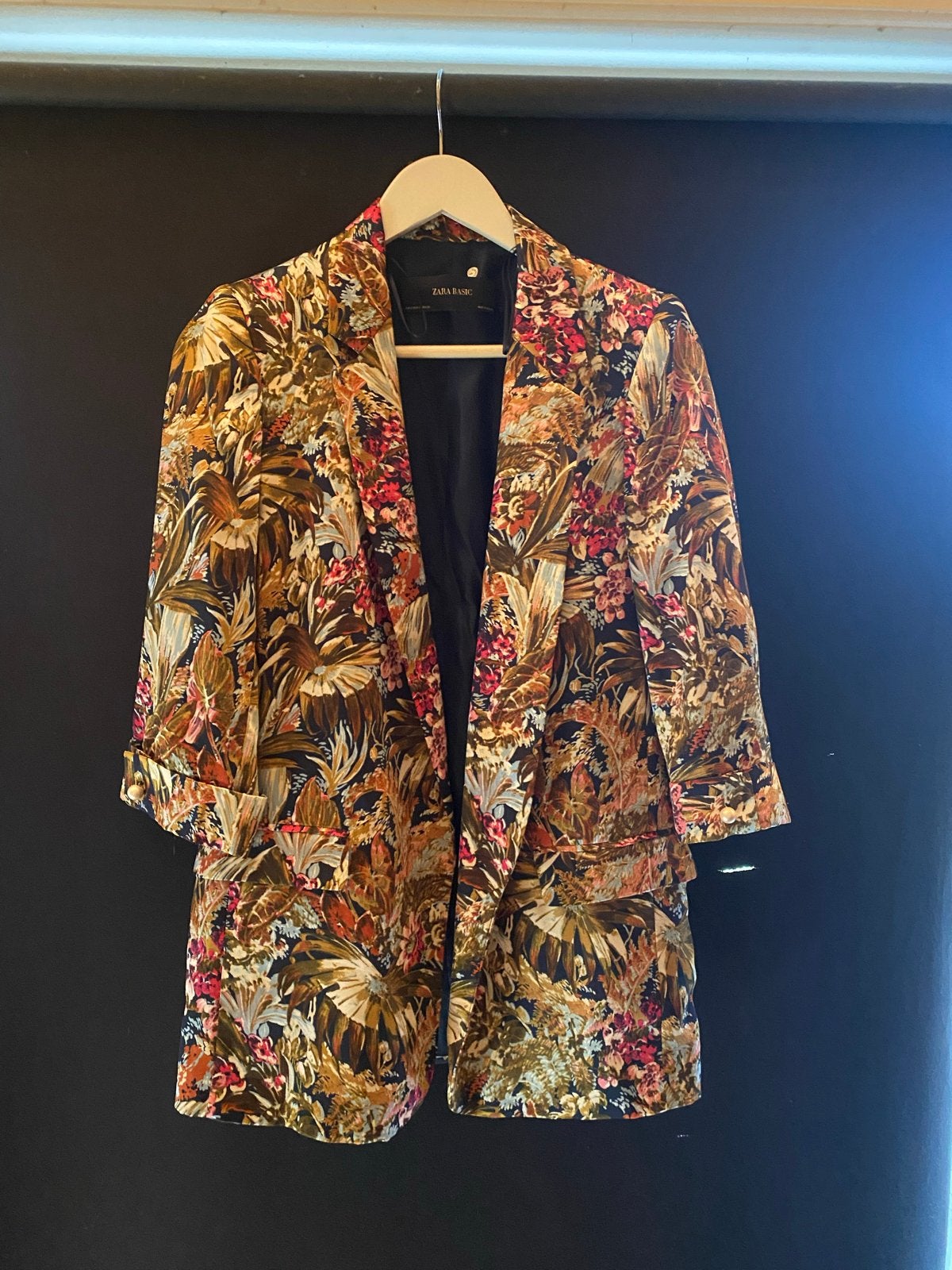 Zara Basic Blazer met Tropische Print - Maat S, Ophalen, Meerkleurig, Nieuw, Jasje