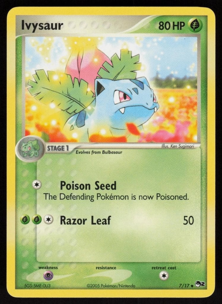 pokemon pop series 2 promo ivysaur 7/17, Ophalen of Verzenden, Zo goed als nieuw, Losse kaart