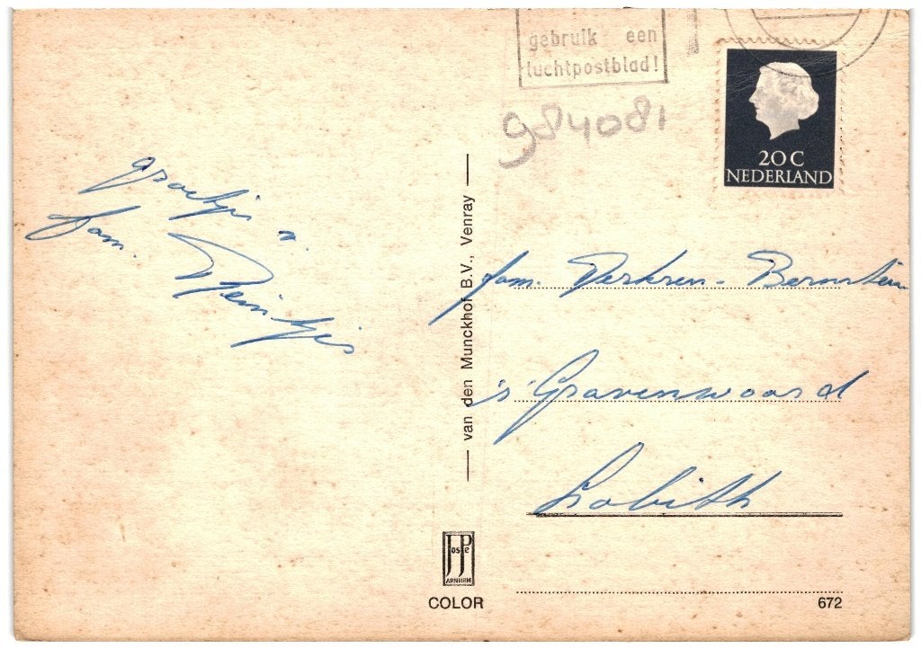 984081 Venray 1972 Limburg Gelopen met Postzegel, Verzamelen, Ansichtkaarten | Nederland, Ophalen of Verzenden, 1960 tot 1980