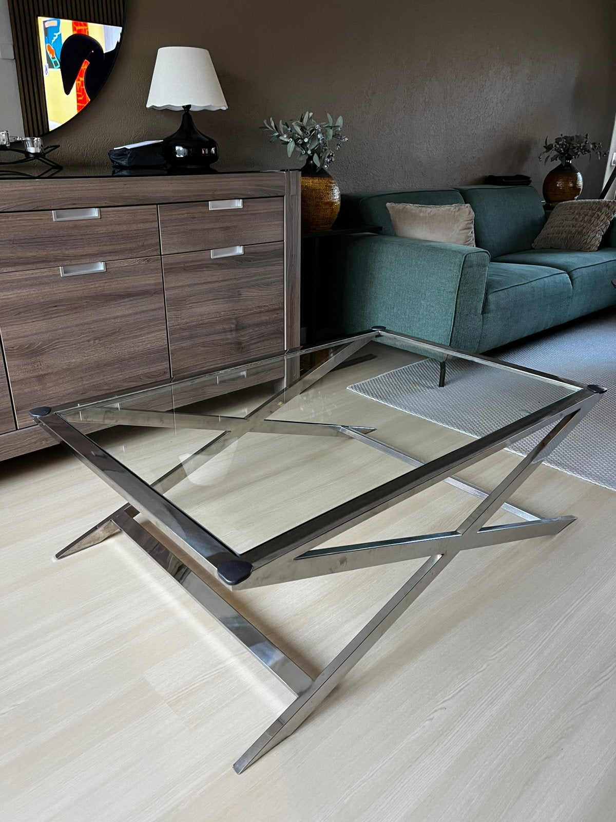 Salontafel glas, Gebruikt, 100 tot 150 cm, Glas, Modern