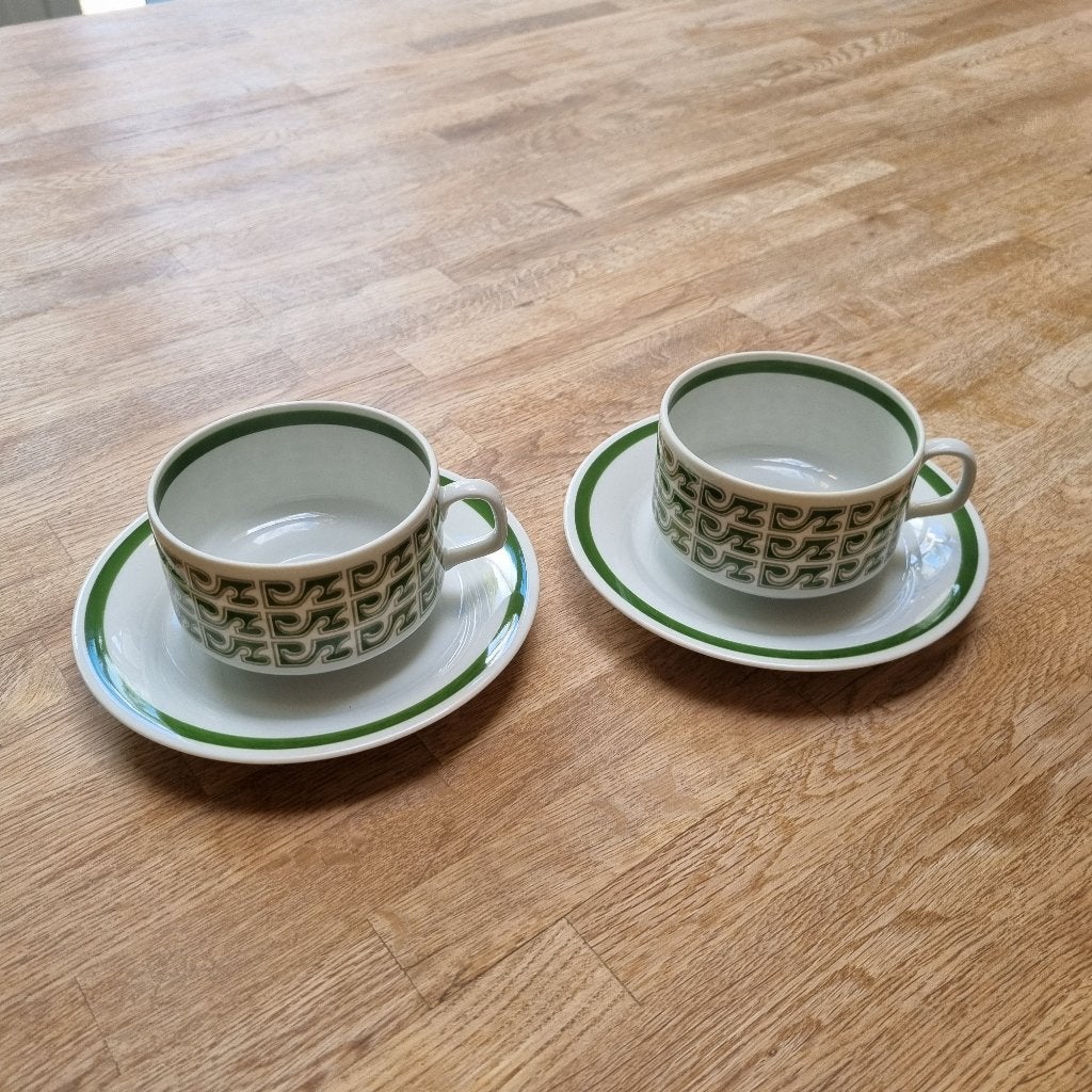 2 x kop en schotel Mosa vintage (design), Ophalen, Gebruikt, Overige stijlen, Kop(pen) en/of Schotel(s)