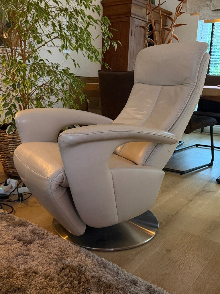 Hukla lederen relaxstoel - Comfort en stijl, Ophalen, Modern, Comfortabel, Zo goed als nieuw, 75 tot 100 cm
