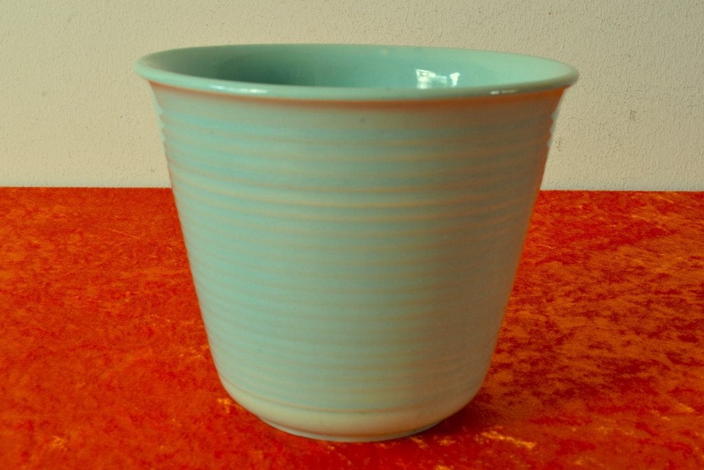 Retro vintage geribbelde jaren 50 / jaren 60 bloempot, Ophalen of Verzenden