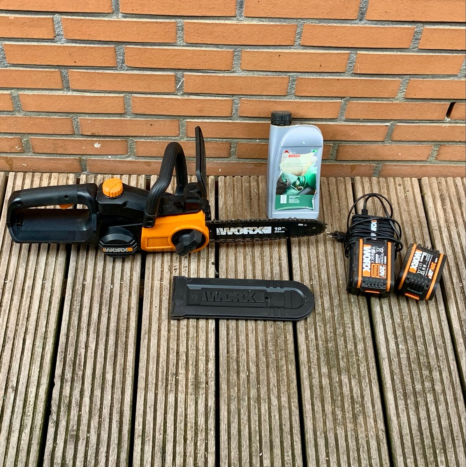 Worx WG322E.9 Accu Kettingzaag - Lichtgewicht & Compact, Ophalen, Kettingzaag, Zo goed als nieuw, 30 tot 70 mm