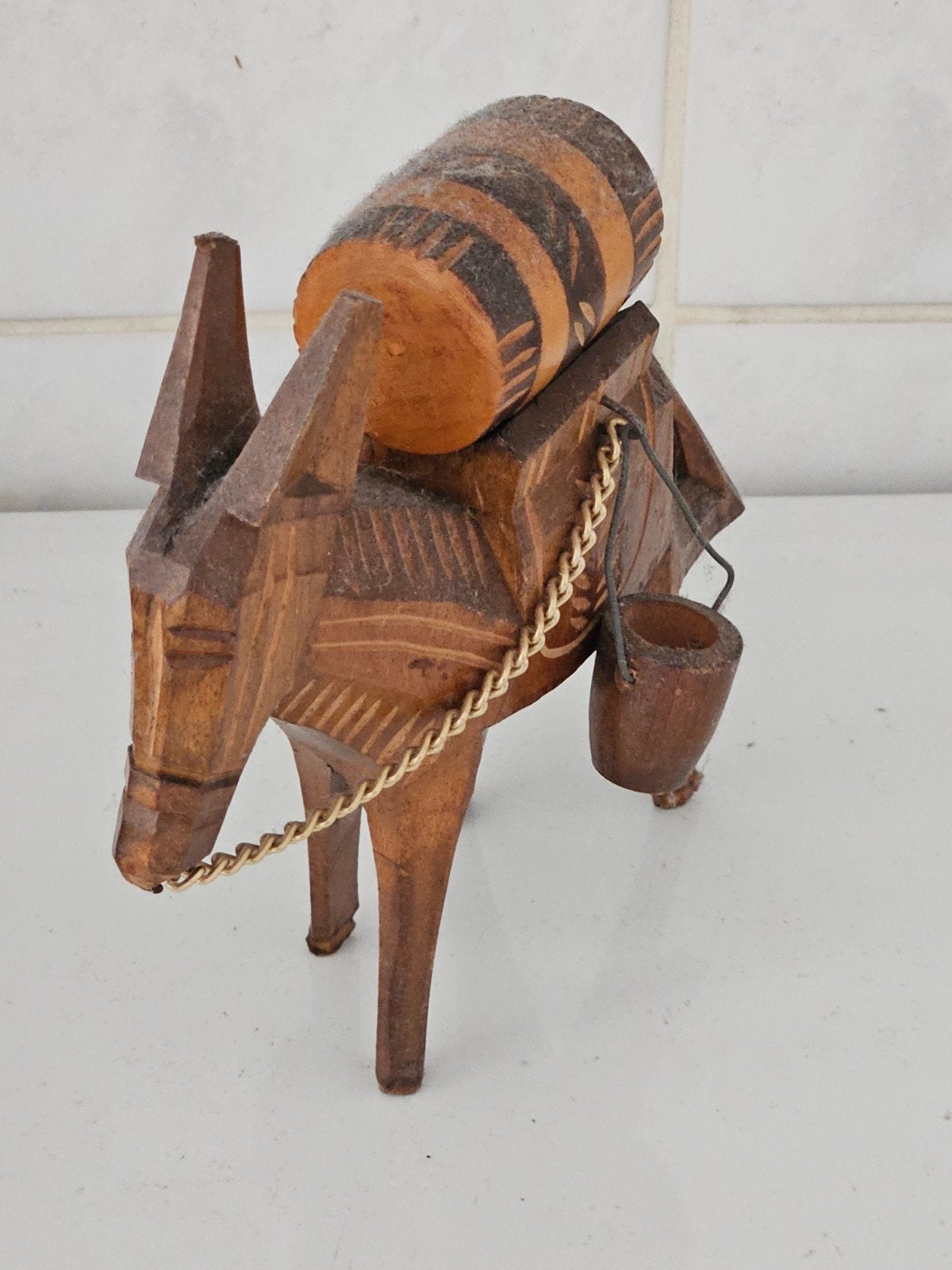 Houten ezel met emmers - Vintage decoratie, Antiek en Kunst, Ophalen