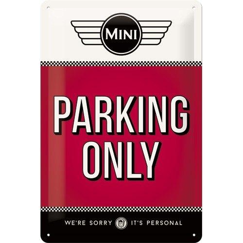 Mini Cooper Parking Only relief reclamebord van metaal deco, Ophalen of Verzenden, Nieuw, Auto's