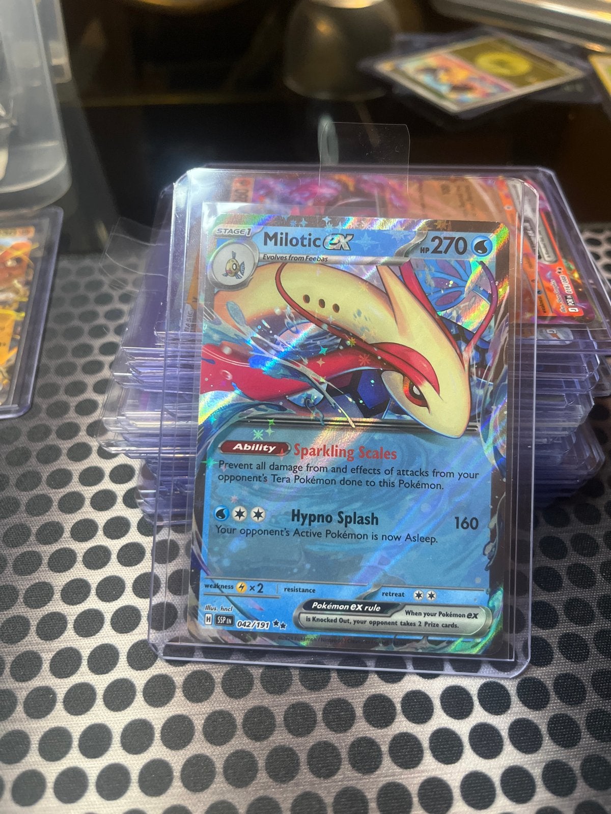 Milotic ex Pokémon Kaart - 042/191 SSP, Ophalen of Verzenden, Zo goed als nieuw, Losse kaart, Foil