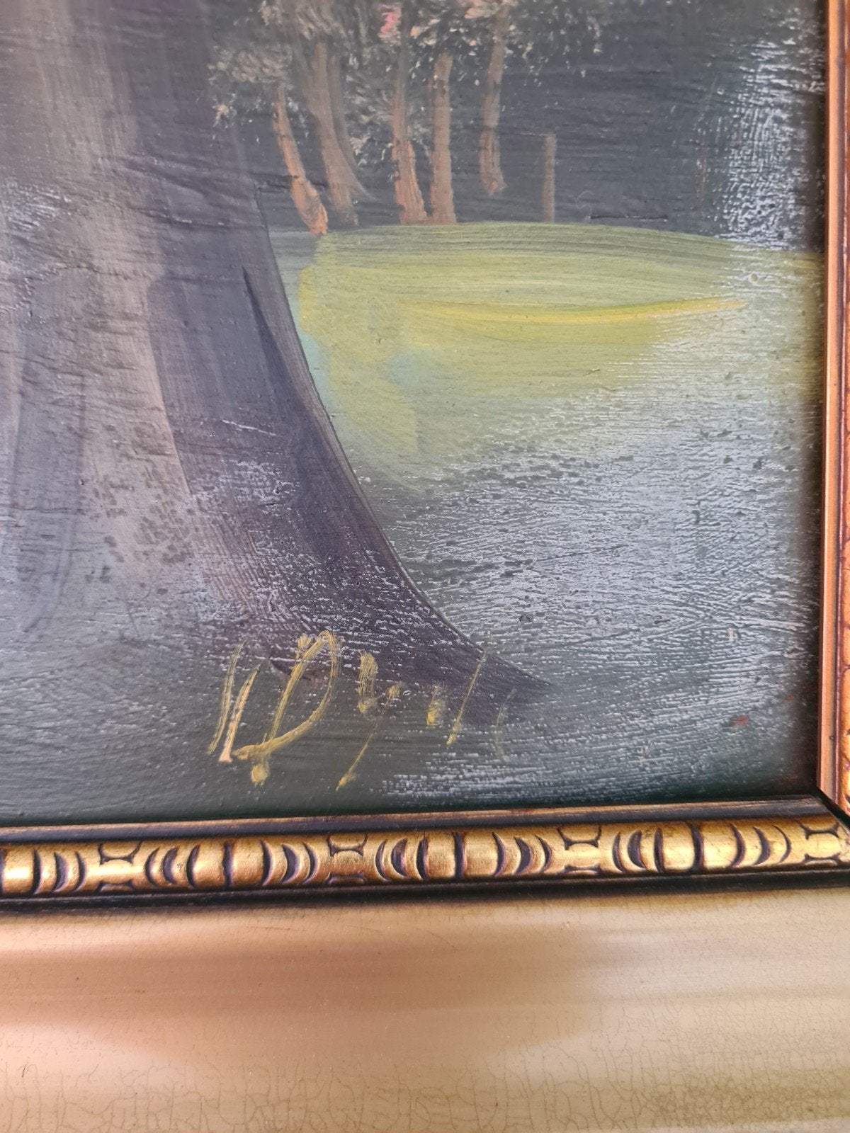 Schilderij op paneel, gesigneerd G of J van Dijk, 105x60 cm, Ophalen