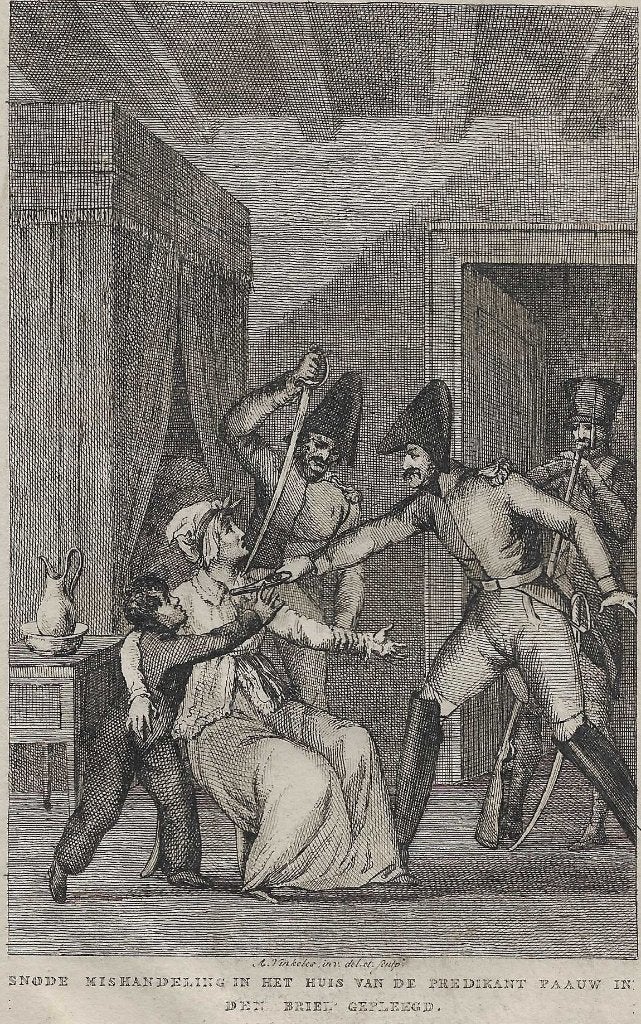 Snode mishandeling in huis predikant Paauw Den Briel gepleeg, Antiek en Kunst, 1800 - 1899, Ophalen of Verzenden, 15 cm, 10 cm
