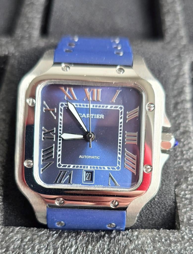 Cartier Santos automatisch heren horloge, Sieraden, Tassen en Uiterlijk, Horloges | Heren, Ophalen, Polshorloge, Nieuw, Kunststof