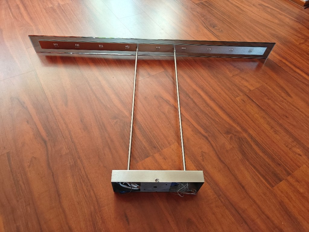Verstelbare Halogeen Hanglamp - Design Staal & Glas, Ophalen, Zo goed als nieuw, 100 tot 125 cm, Minder dan 100 cm