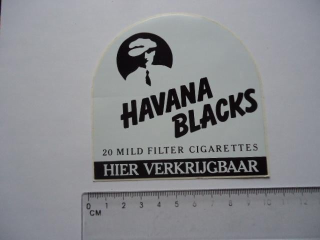 sticker oud HAVANA Blacks dealer winkel sigaret tabak retro, Verzenden, Zo goed als nieuw, Bedrijf of Vereniging