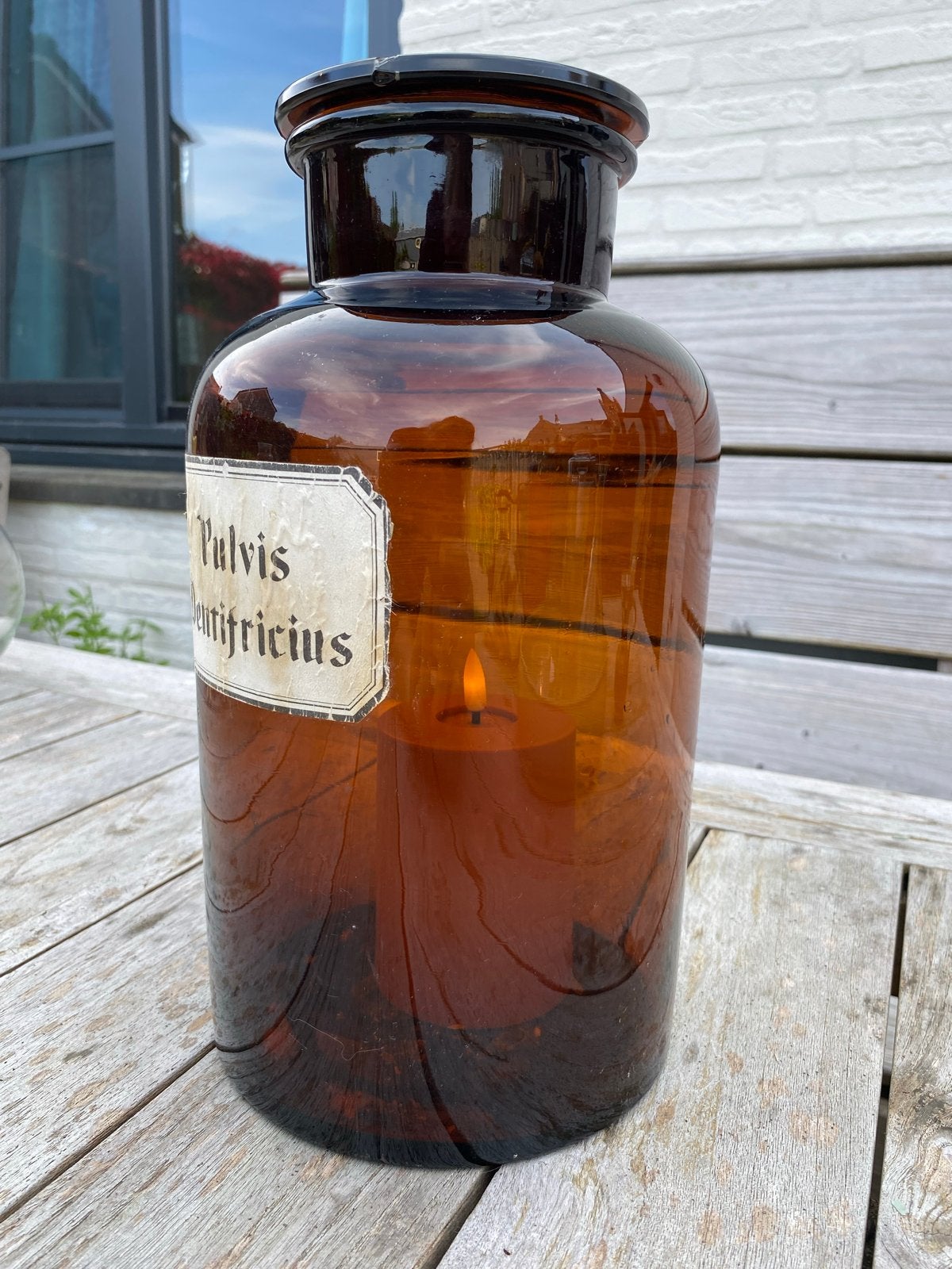 Antieke apothekersfles 'Pulvis Dentifricius', Ophalen of Verzenden