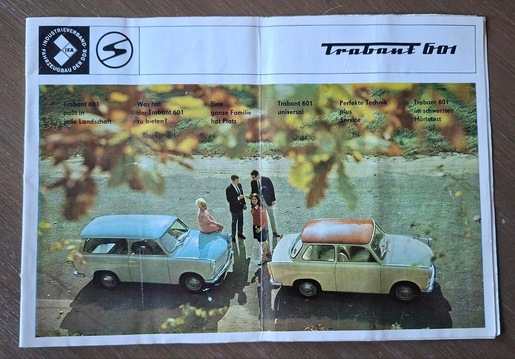 Trabant 601 reclame folder auto boekje, Ophalen of Verzenden, Gebruikt, Auto's
