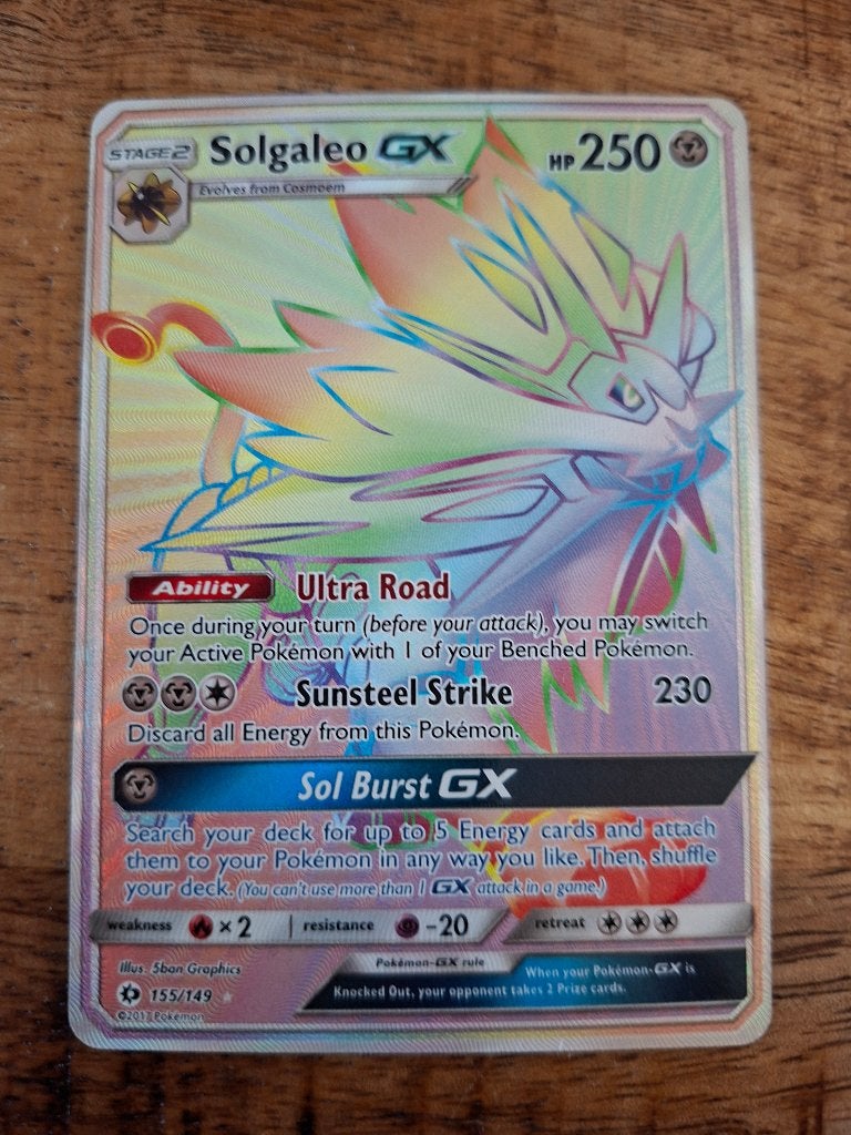 Pokemon – Solgaleo GX (hitje) (SUM 155/149)  Sun & Moon, Ophalen of Verzenden, Nieuw, Losse kaart, Foil