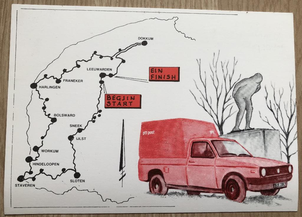 ELFSTEDENTOCHT 21 FEBRUARI 1985 - KAART PTT POST G, Verzamelen, Ophalen of Verzenden, Nieuw, Overige sporten, Poster, Plaatje of Sticker