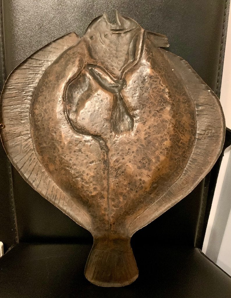 Koperen vis wandplaquette, Ophalen, Koper