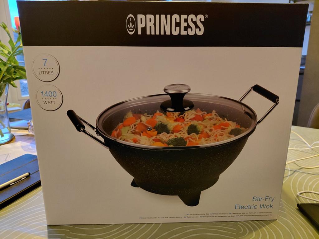 Princess Elektrische Wokpan - 7 Liter, 1400W - Nieuw in doos, Ophalen, Overige typen, Nieuw, Zwart