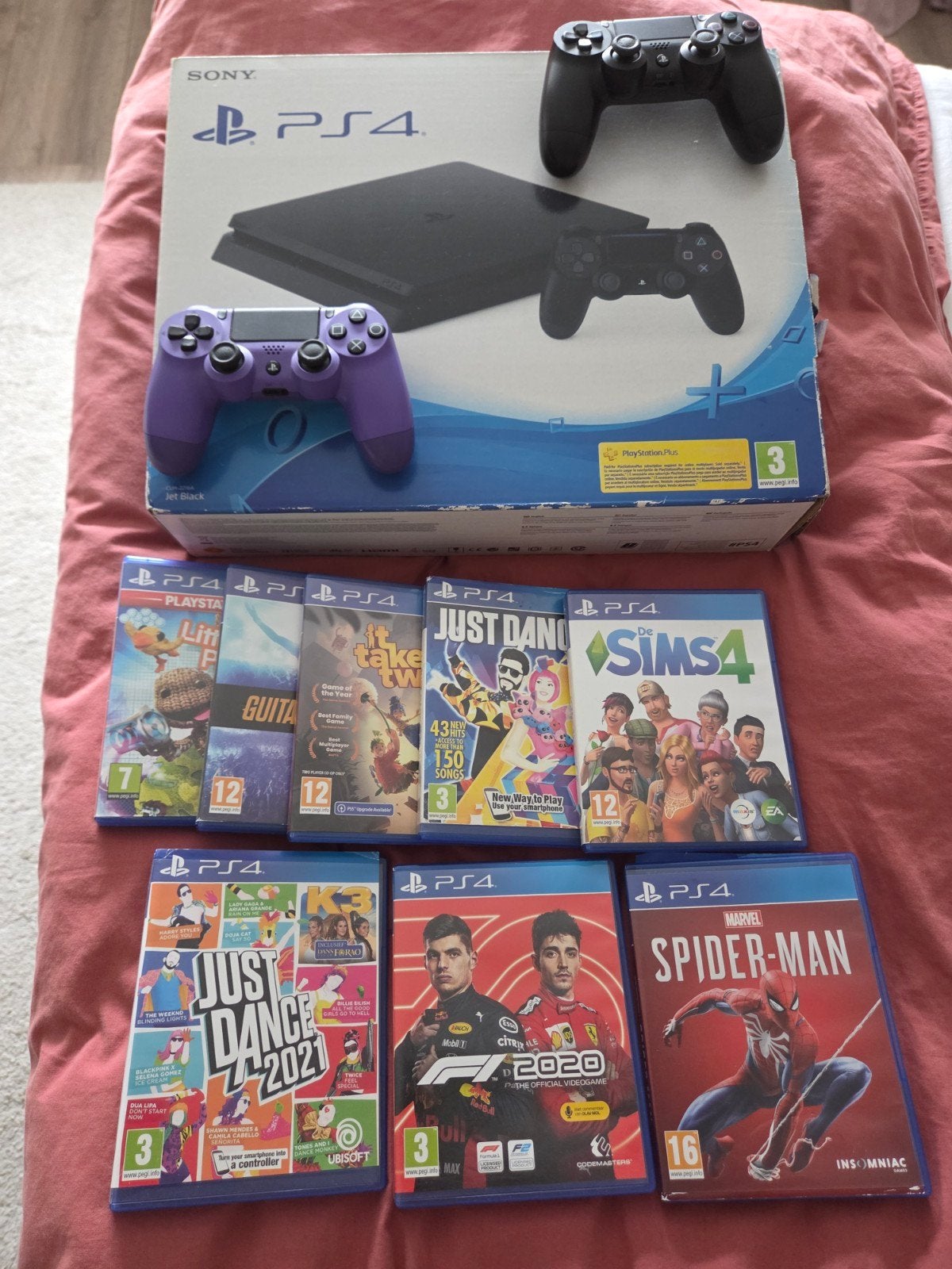 Playstation 4 - 500gb - 2 controllers - 8 spellen, Ophalen of Verzenden, Gebruikt, Met 2 controllers, Original