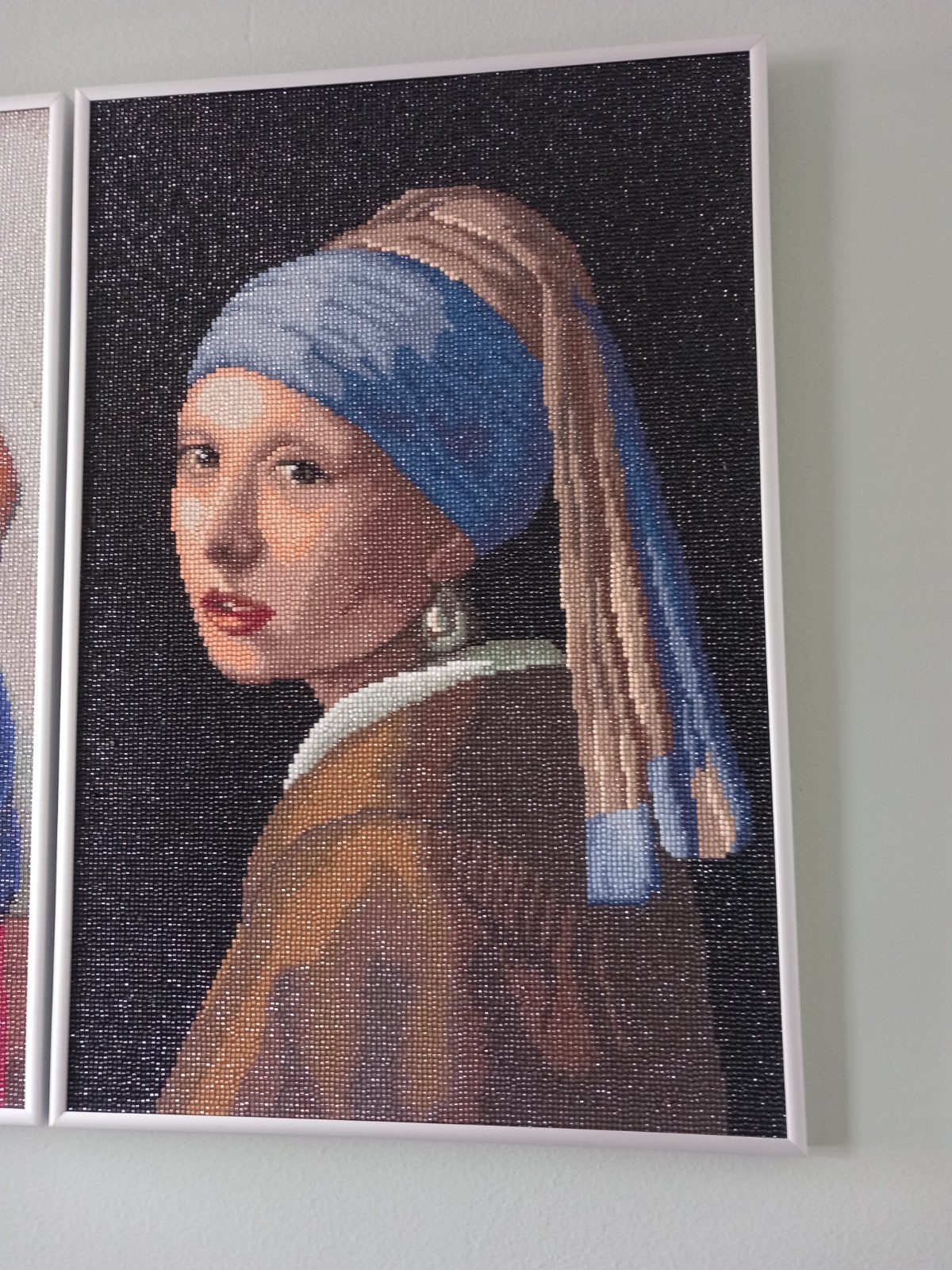 3 diamond painting schilderijen  met lijsten, Ophalen, Zo goed als nieuw, Minder dan 50 cm, Schilderij
