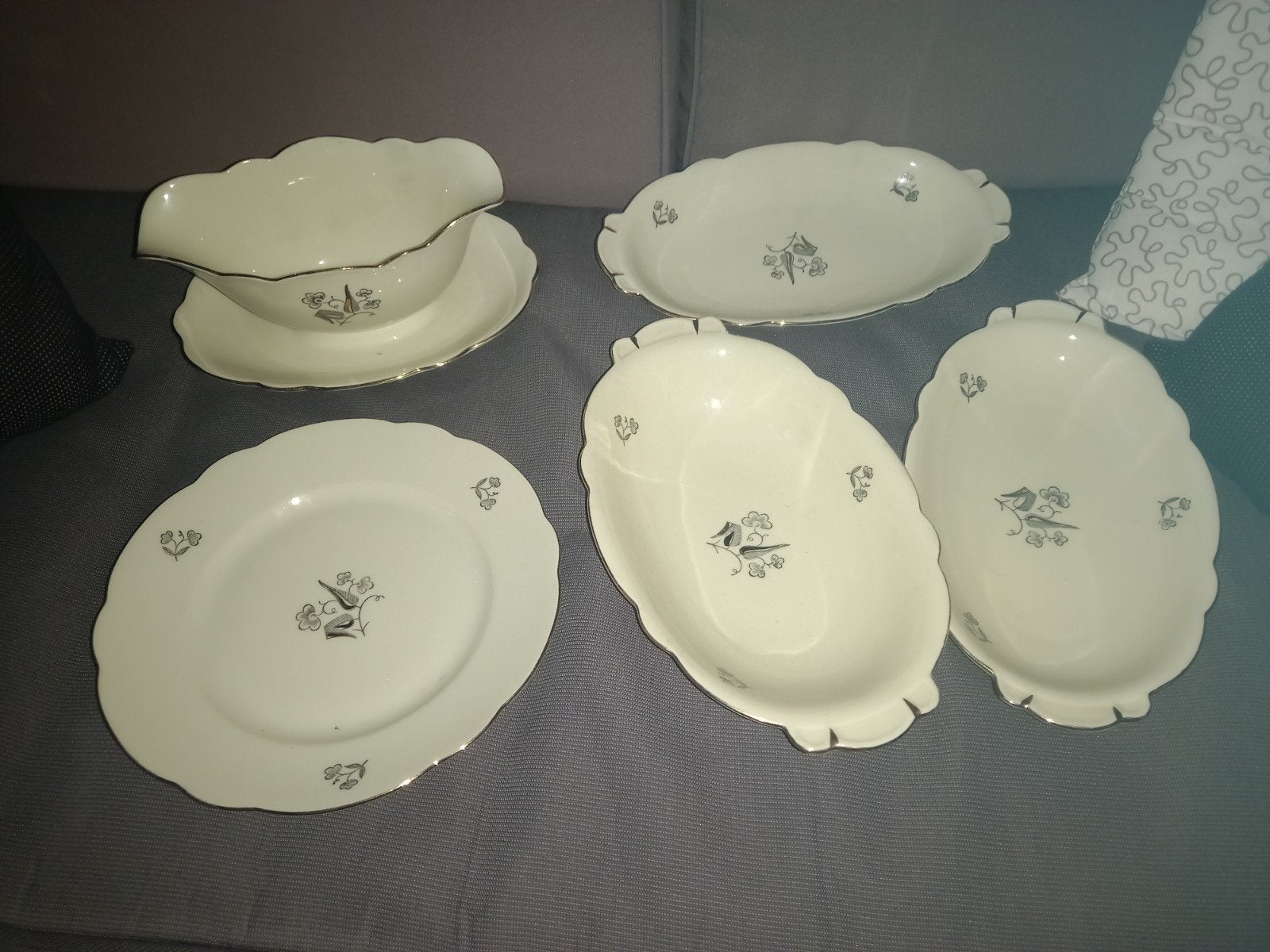 Sauskom en vleesschaaltjes van Rörstrand Zweden, Gebruikt, Overige merken, Vintage, Ophalen of Verzenden