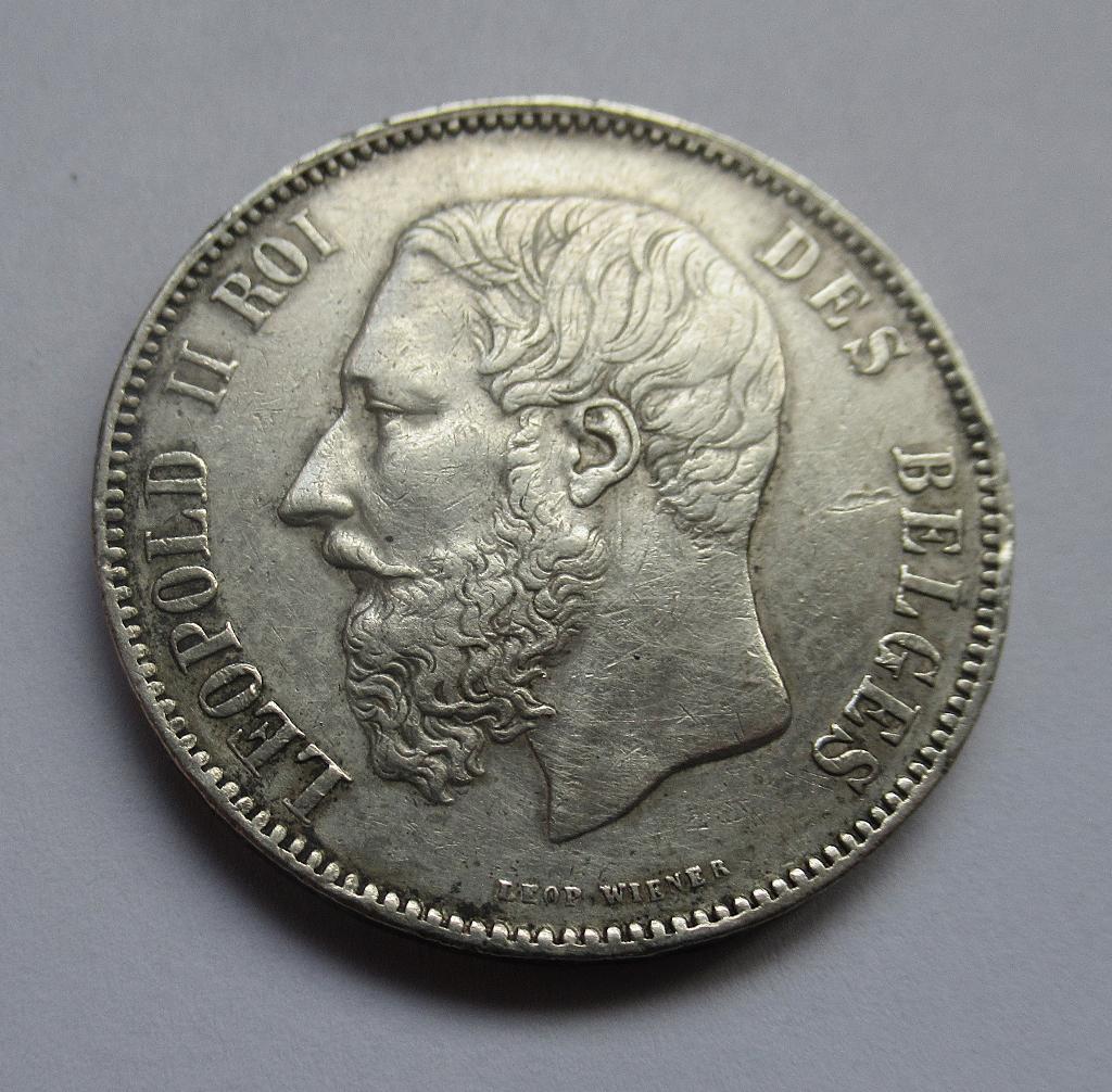 belgie 5 francs 1873, Postzegels en Munten, Munten | Europa | Niet-Euromunten, Verzenden, België, Zilver