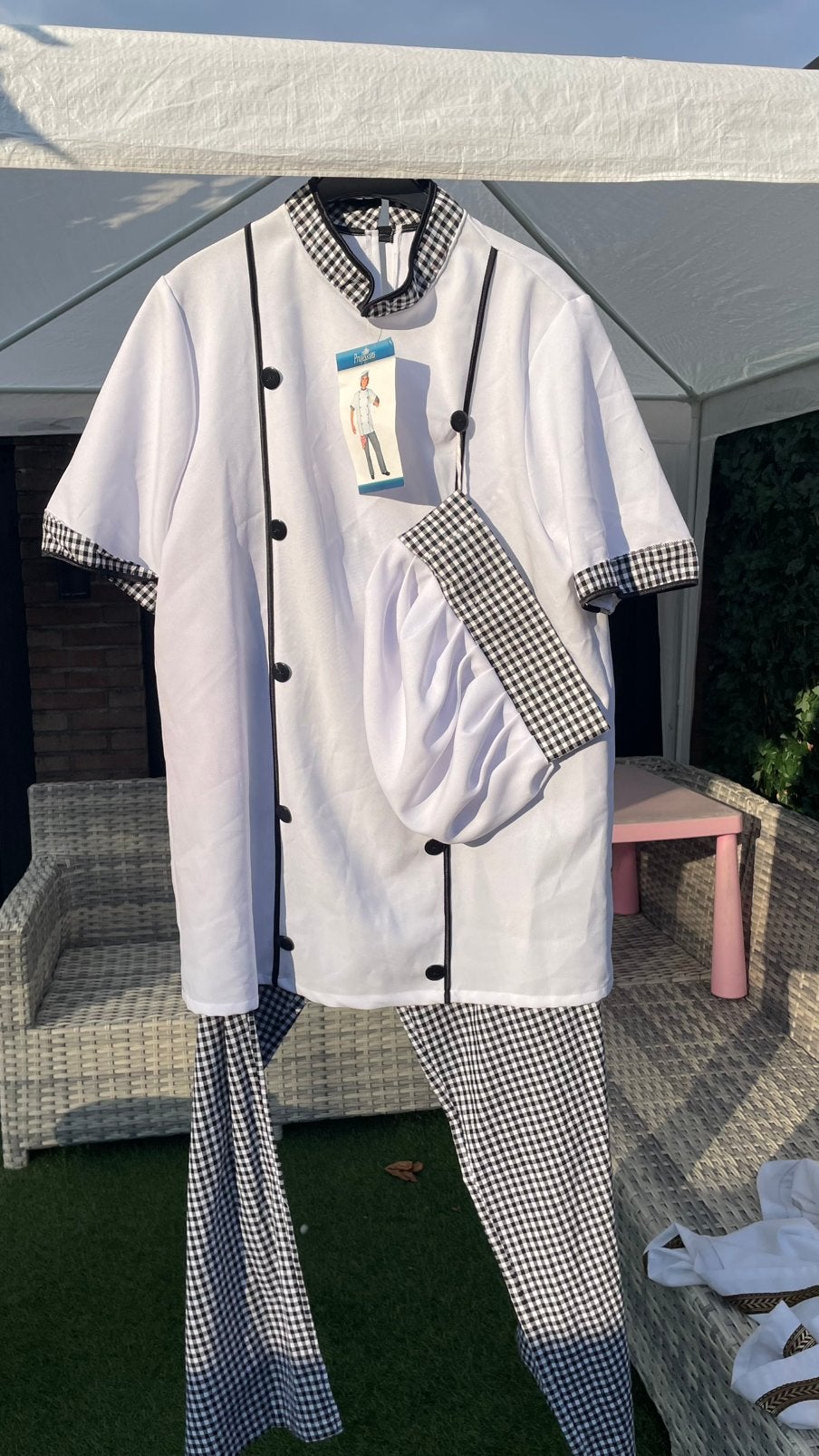 Chef Kok kostuum, Ophalen of Verzenden, Overige thema's, Kleding, Maat 56/58 (XL)