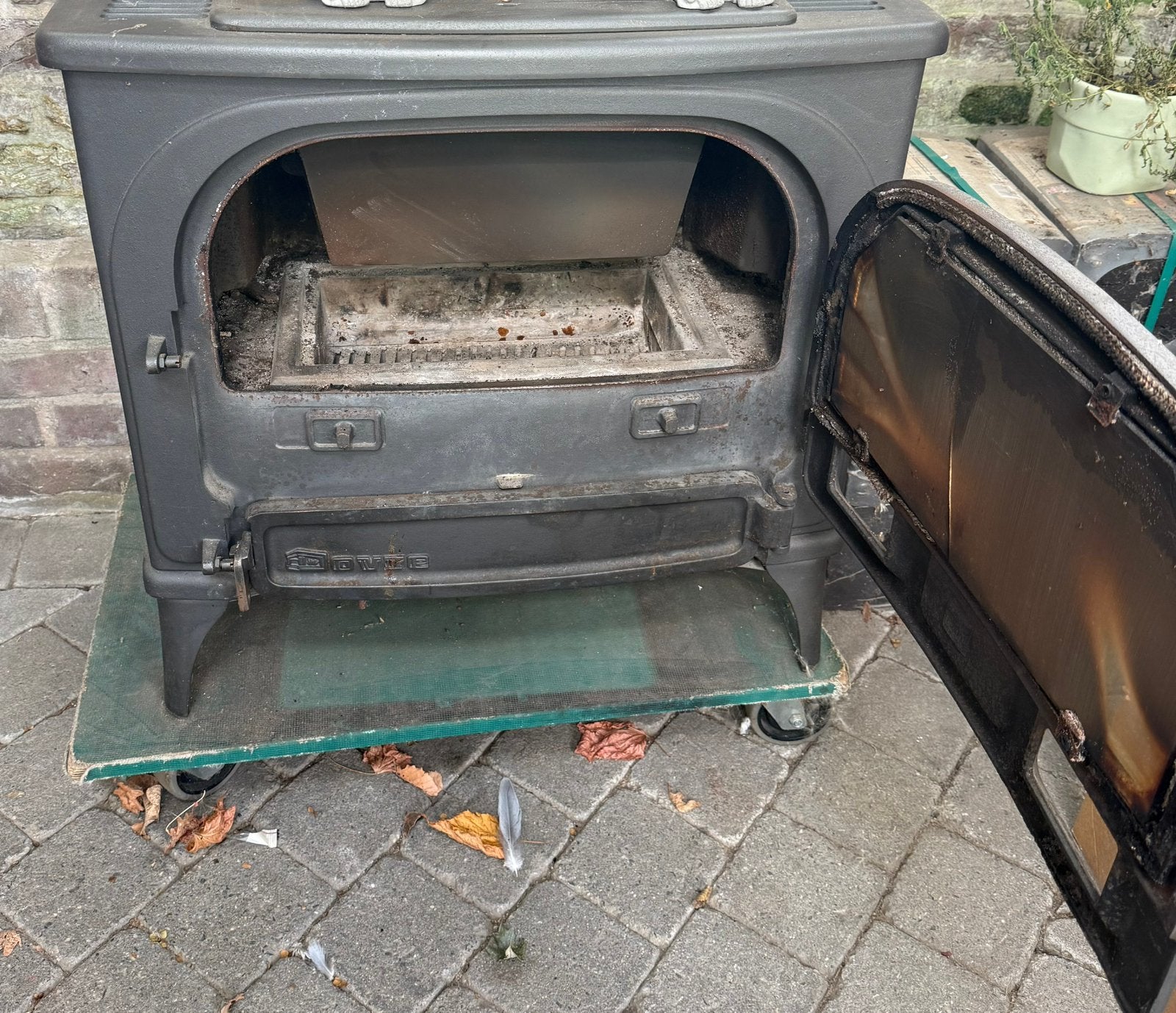 Gietijzeren kachel, Huis en Inrichting, Ophalen, Gebruikt, Vrijstaand, Hout
