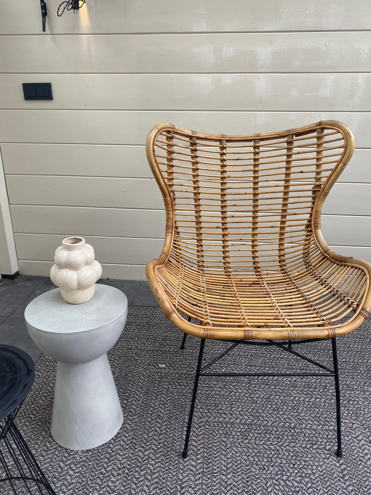 Rotan lounge storl voor binnen of buiten 1 stuk, Ophalen, Zo goed als nieuw, Rotan