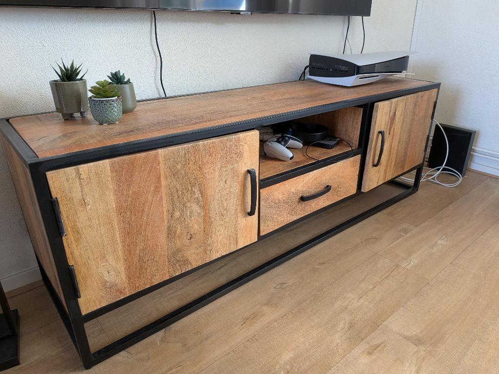 Salon en tv meubel, Ophalen, 150 tot 200 cm, Teakhout, Hout