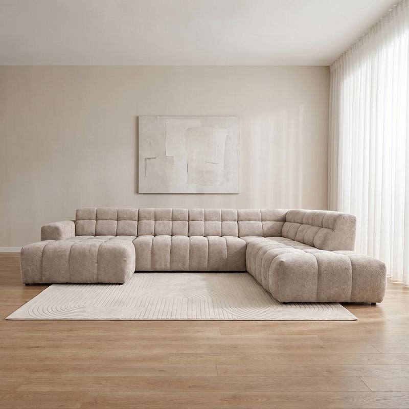 U-Bank Luna 370x170/250. Taupe en Natural kleur voorraad (m2451919778 ...