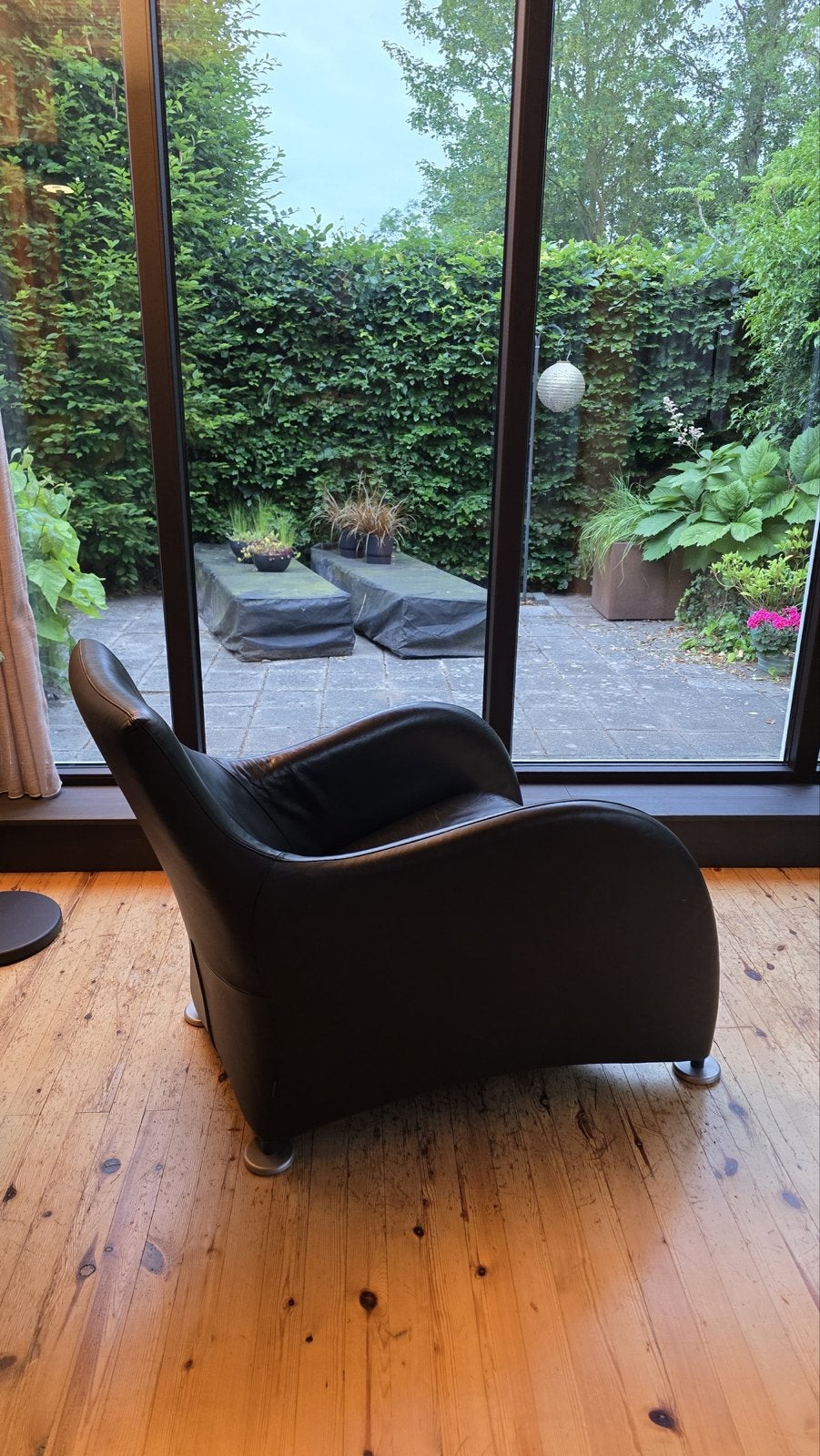 Montis Loge Fauteuil - Gerard van den Berg - Zwart Leer, Ophalen, Gebruikt, Leer, 75 tot 100 cm