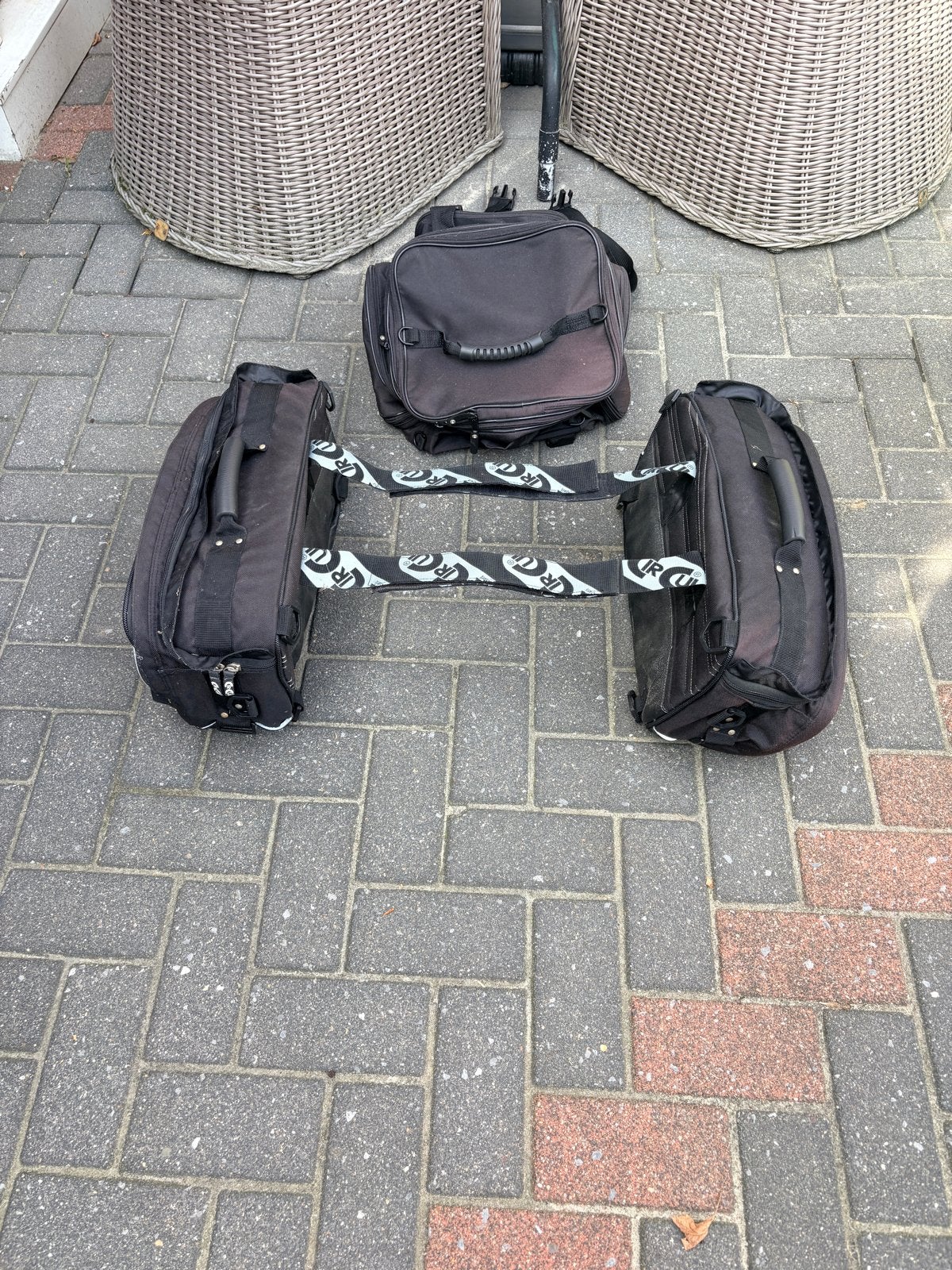 Motorfiets zijtassen en topkoffer set, Motoren, Ophalen, Gebruikt