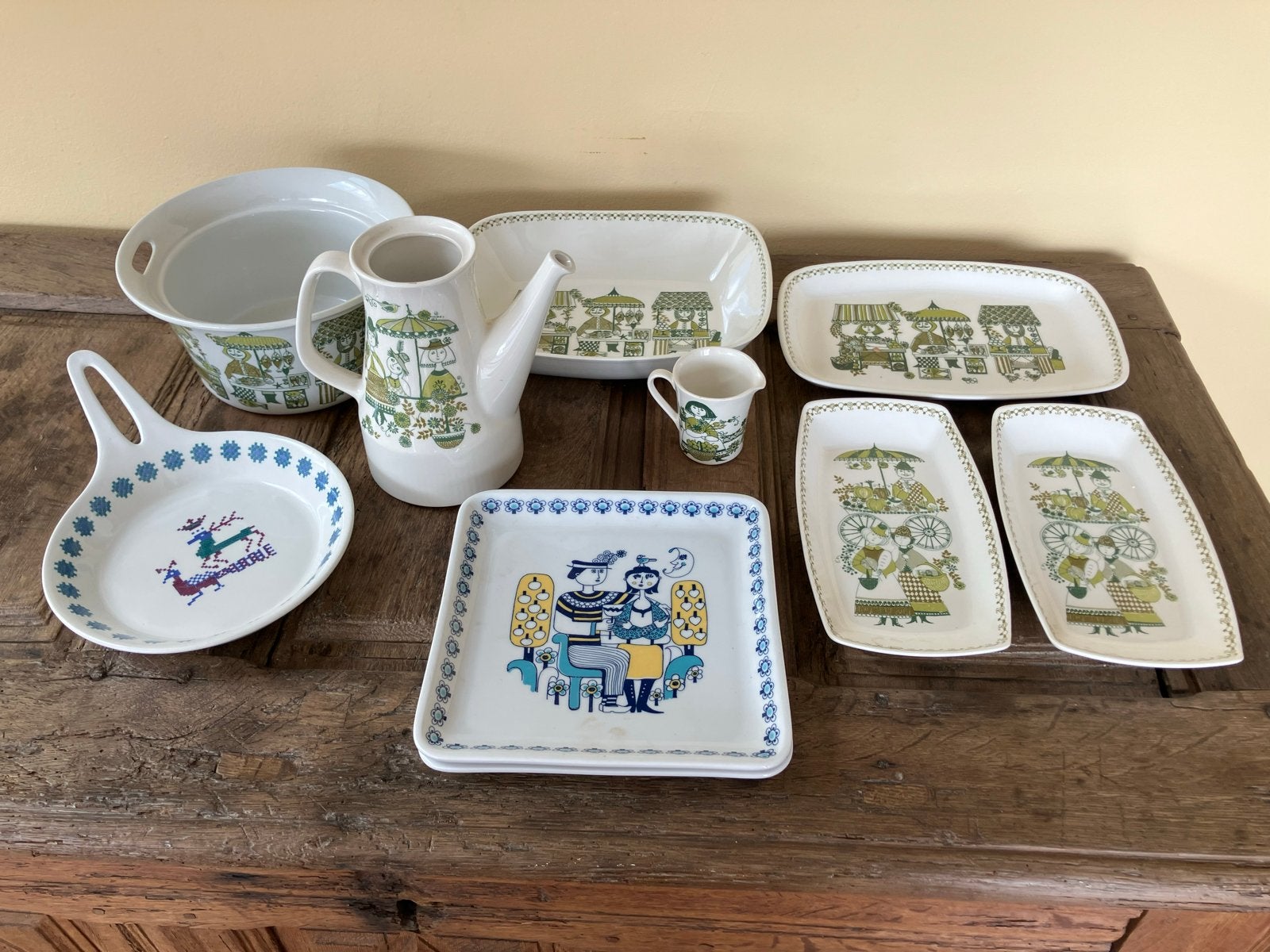 Partij vintage serviesgoed, Scandinavisch / Nederlands, Ophalen