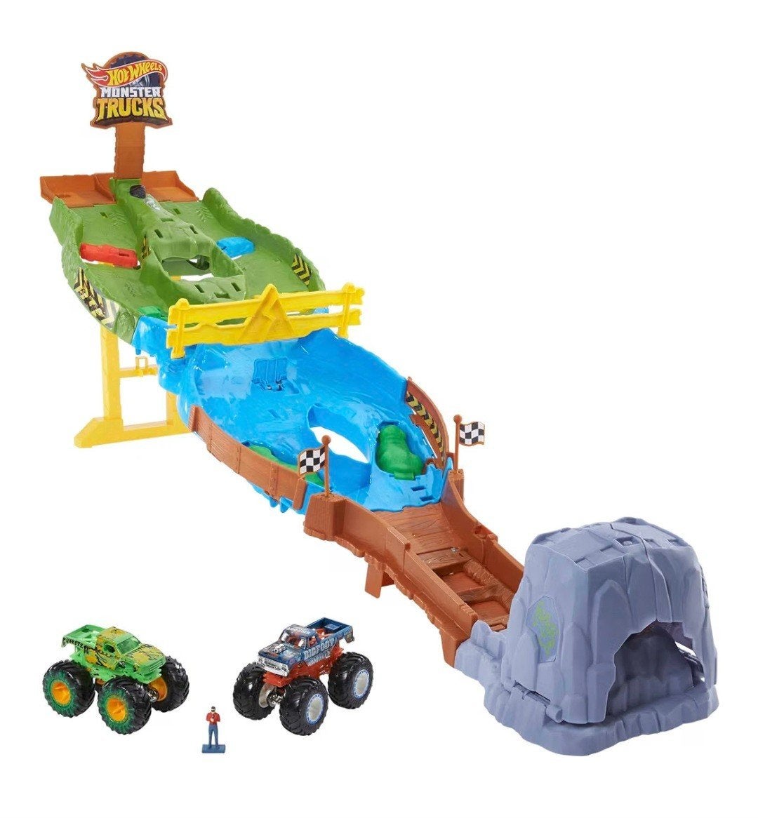 Hot wheels monster trucks wedstrijdbaan, Ophalen, Zo goed als nieuw