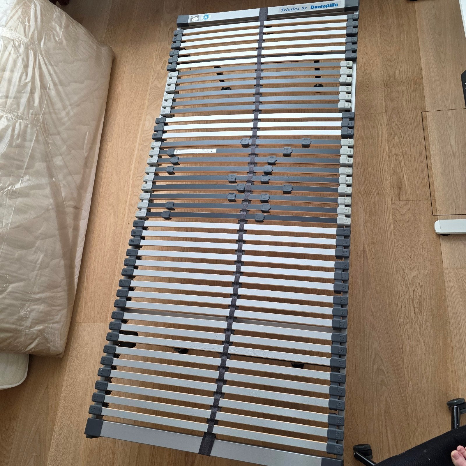 Bedbodem 2x verende Dunlopillo Trioflex, hardheid verstelb., Ophalen, 90 cm, Tweepersoons, Zo goed als nieuw