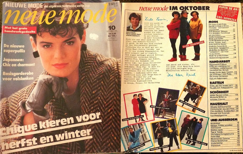 Neue Mode oktober 1983 - vintage mode patronen, Verzenden, Gebruikt, Vrouw, Overige merken